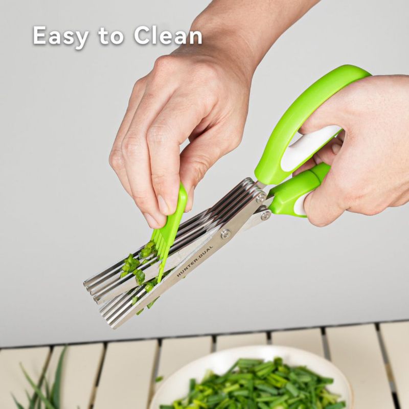 Tijeras HUNTER.DUAL de 5 cuchillas 22 cm Verde/Blanco