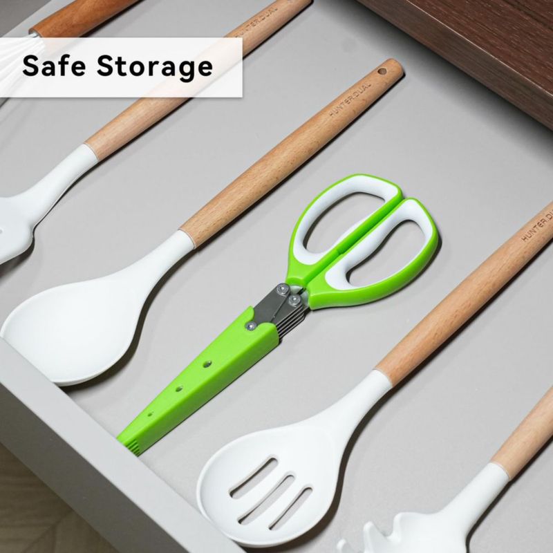 Tijeras HUNTER.DUAL de 5 cuchillas 22 cm Verde/Blanco