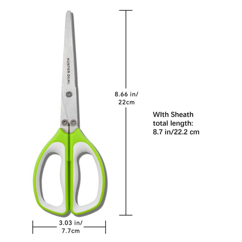 Tijeras HUNTER.DUAL de 5 cuchillas 22 cm Verde/Blanco