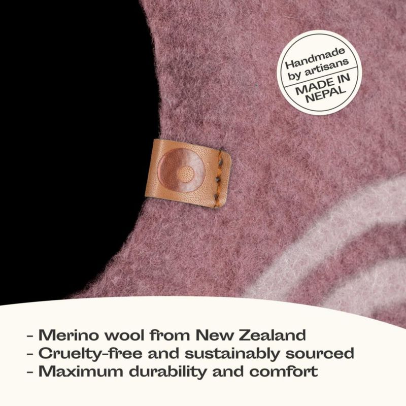 Cueva para Gato MEOWFIA de Lana Merino Mediana Rosa Dorado