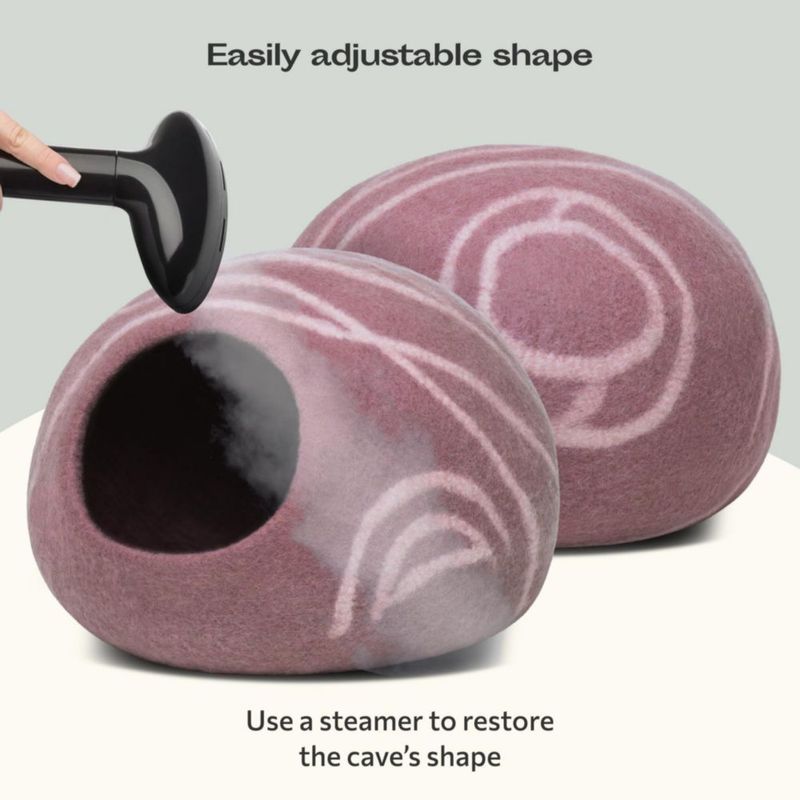 Cueva para Gato MEOWFIA de Lana Merino Mediana Rosa Dorado