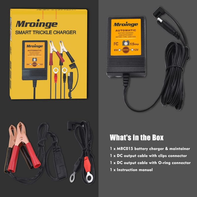 Cargador de Baterías Mroinge 1.5A 6/12V Automático