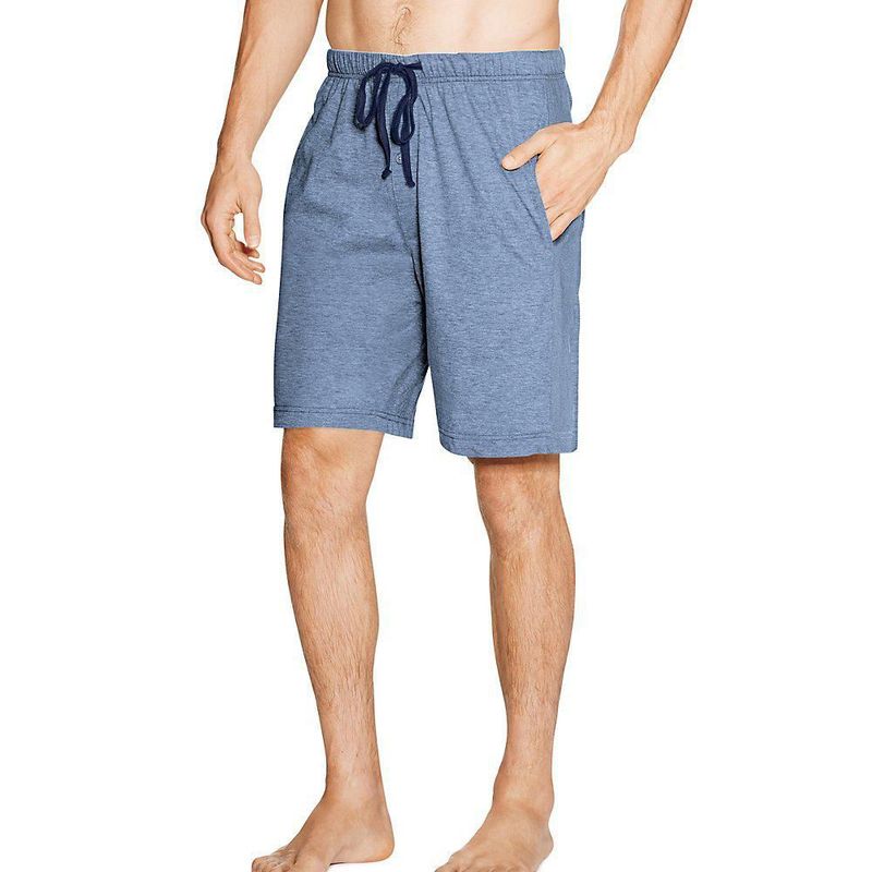 Shorts Hanes Jersey de descanso con cordón para hombre paquete de 2 azul