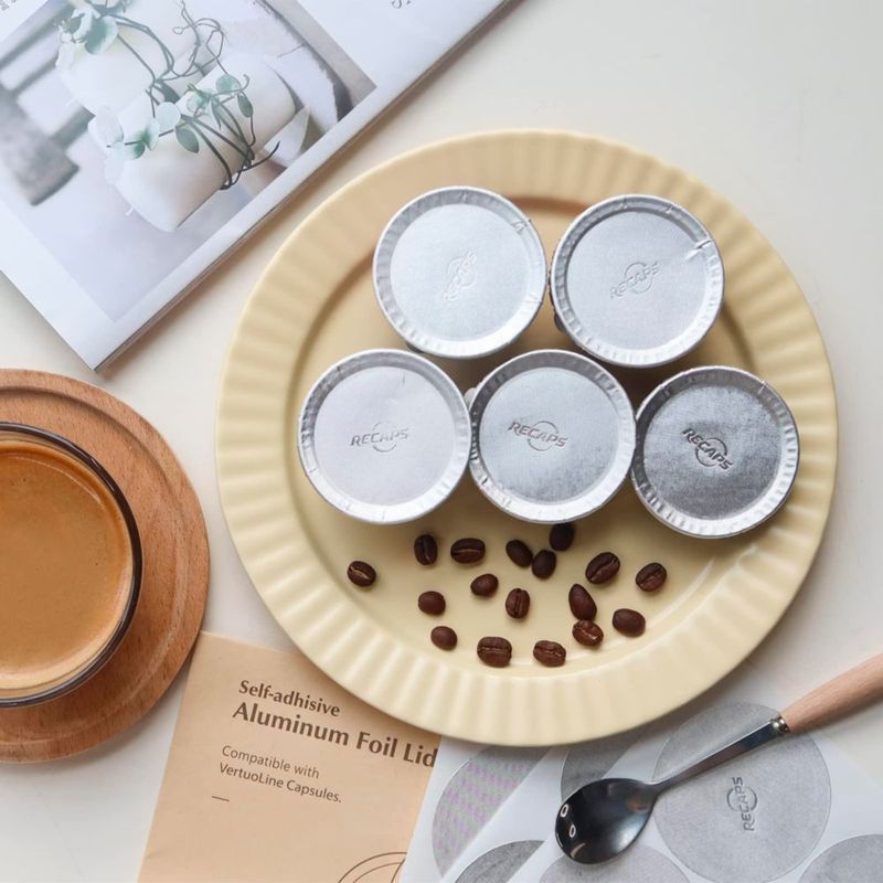 Tapas de papel de aluminio para cápsulas de café reutilizables Nespresso 200 unidades