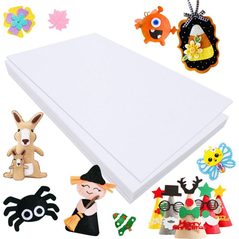 Fieltro Jtnohx 17x29 cm 16 láminas blancas para manualidades