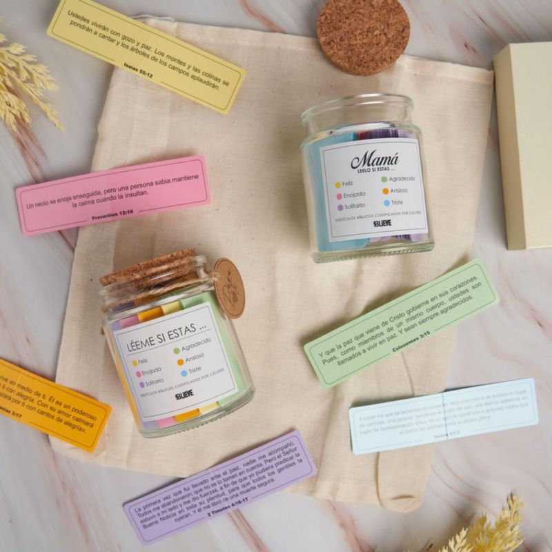 Frasco BLIEVE "Read Me" Versículos Bíblicos en Español - 108 Tarjetas