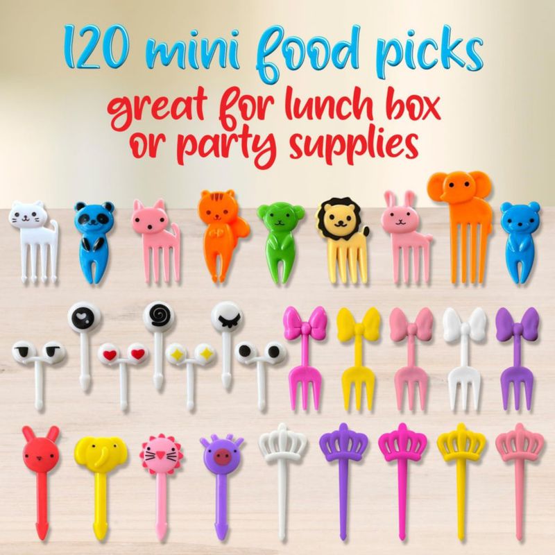 Palillos de comida GET FRESH 120 piezas – Set de animales para bento infantil