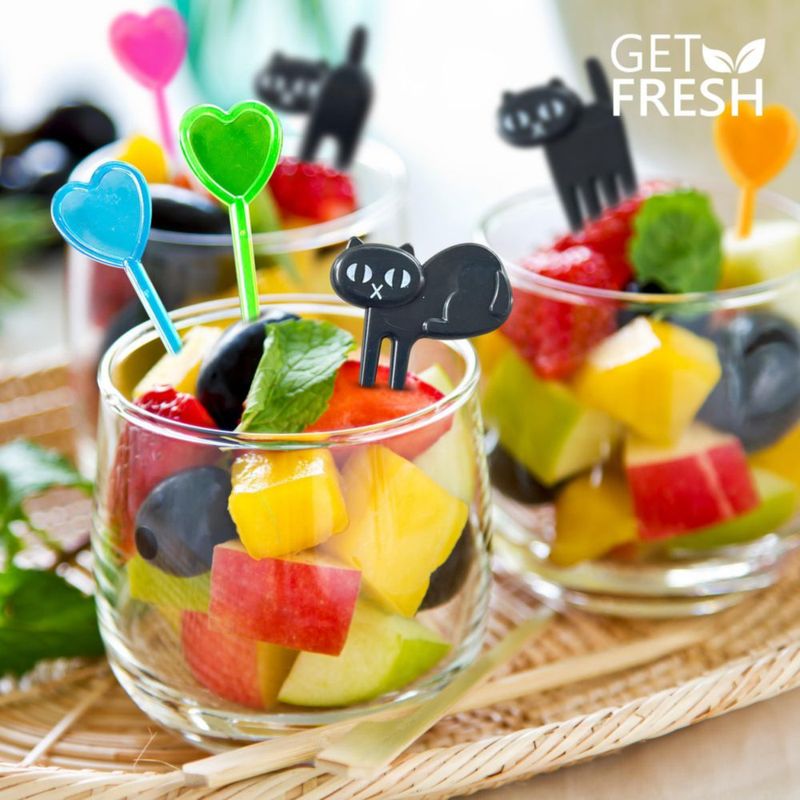 Palillos de comida GET FRESH 120 piezas – Set de animales para bento infantil
