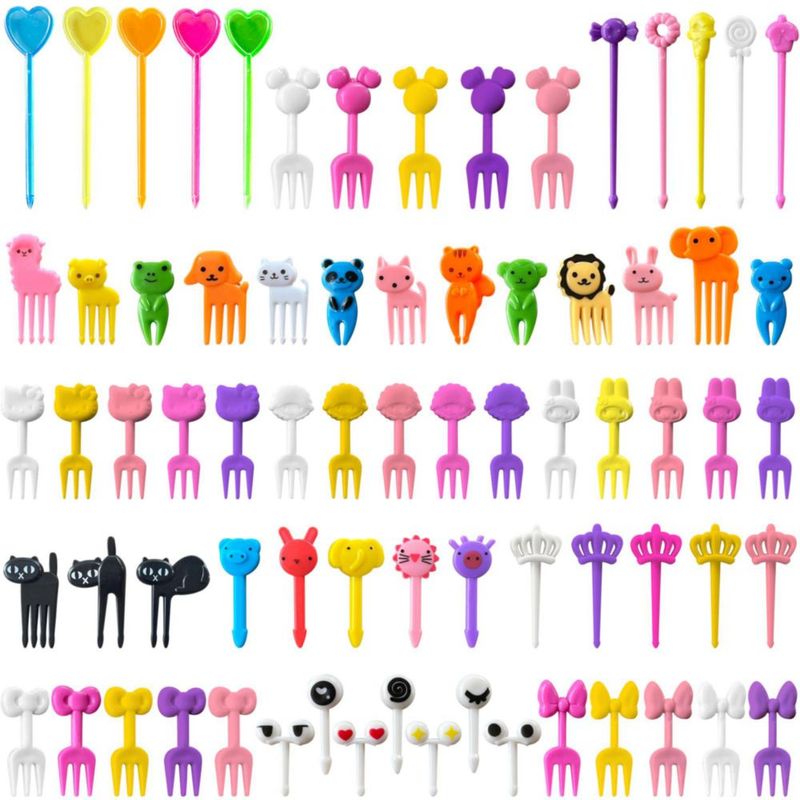 Palillos de comida GET FRESH 120 piezas – Set de animales para bento infantil