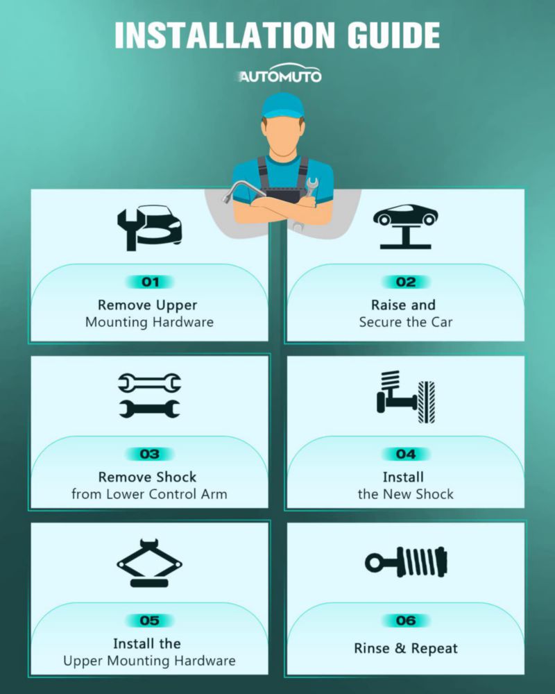 Amortiguadores delanteros y traseros AUTOMUTO para Ford Ranger 1990-1997