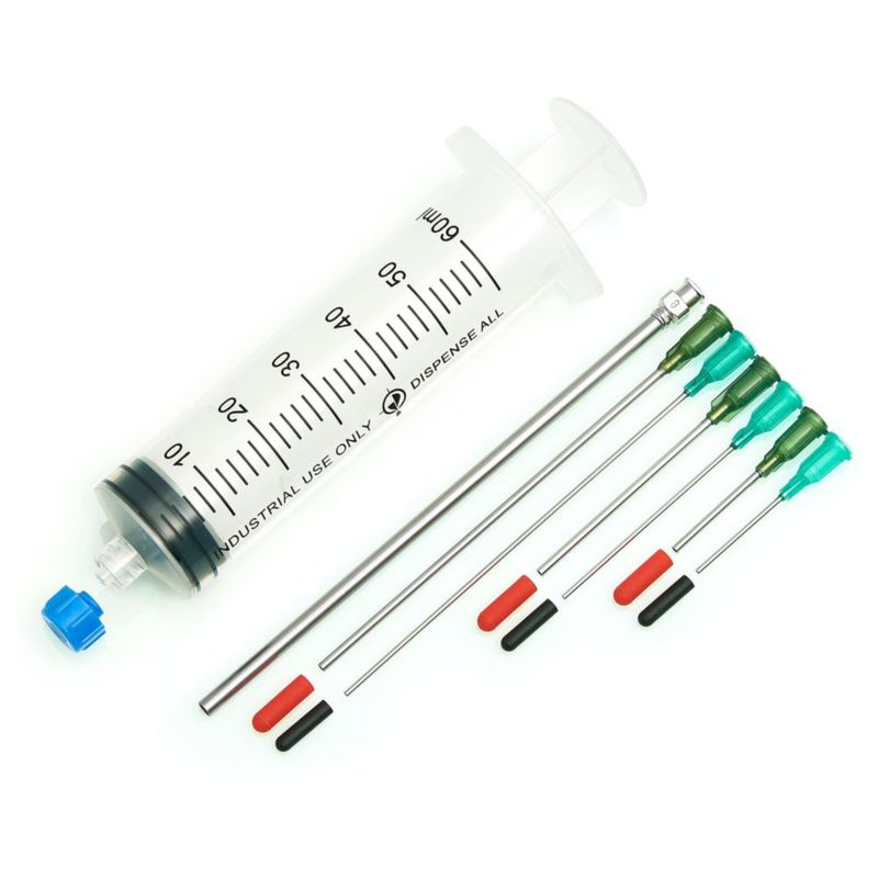 Kit de jeringa de 60 ml Dispense All con 7 puntas y tapa