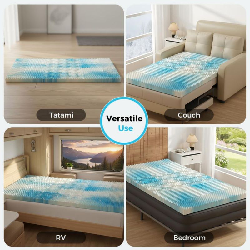 Sobrecolchón DUMOS King 5 cm Gel Refrigerante Azul