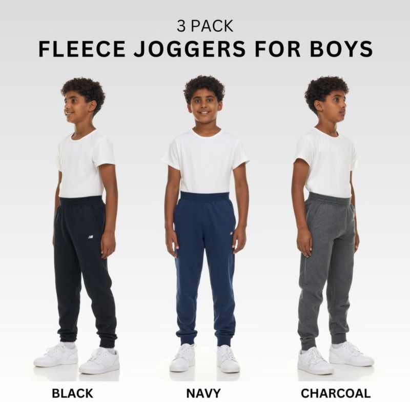 PANTALONES New Balance Niños Pack de 3 Joggers de Forro Polar