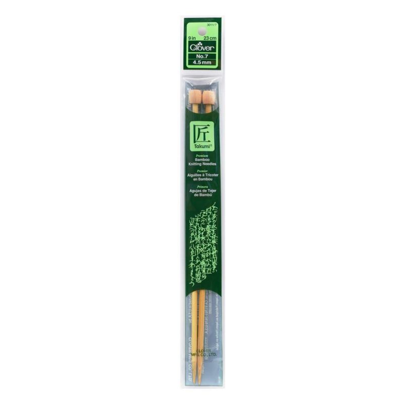 Agujas de Tejer Clover 23 cm Talla 7 Takumi