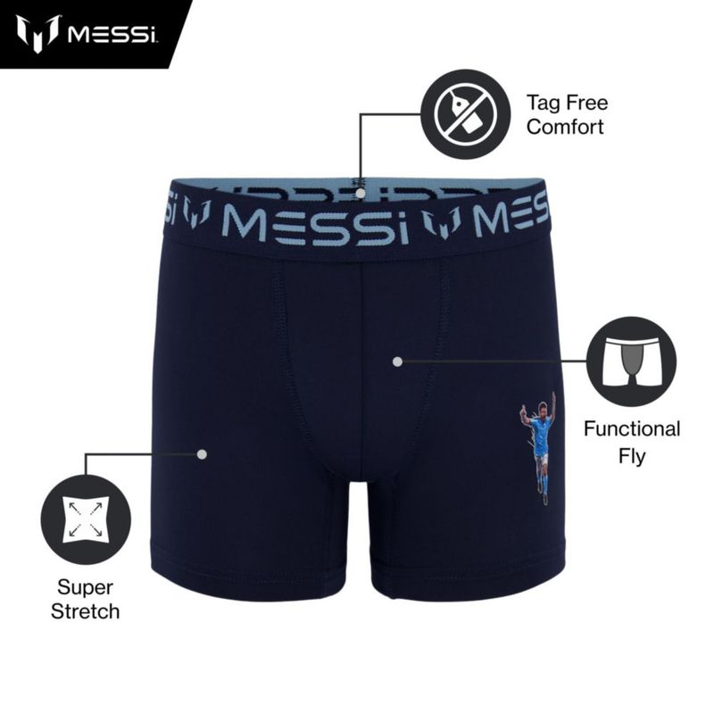 Calzoncillos tipo bóxer Messi pack de 4 cintura elástica y tejido stretch