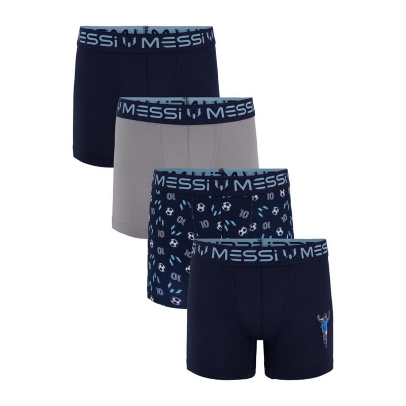 Calzoncillos tipo bóxer Messi pack de 4 cintura elástica y tejido stretch