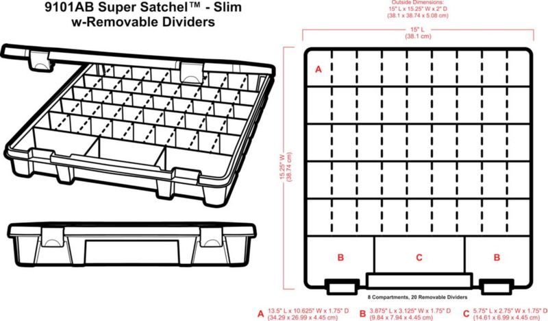 Caja de almacenamiento ArtBin 39x36x5 cm 20 divisores transparente