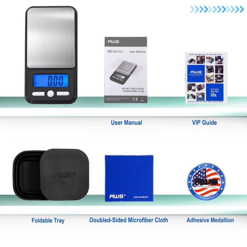 Balanza Digital AMERICAN WEIGH SCALES 150 g Precisión 001 g