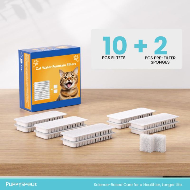 Filtros para fuente de agua para gatos Puppyspout 32 L (paquete de 10)