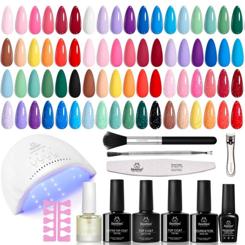Kit de esmalte de uñas en gel Beetles 37 piezas lámpara UV 25 colores