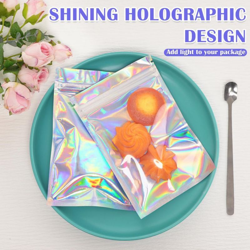 Bolsas Mylar JETMORE 10 x 15 cm 100 piezas Holográficas con Cierre Resellable
