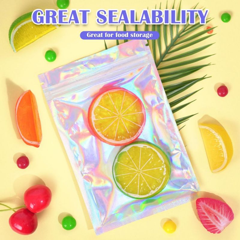 Bolsas Mylar JETMORE 10 x 15 cm 100 piezas Holográficas con Cierre Resellable
