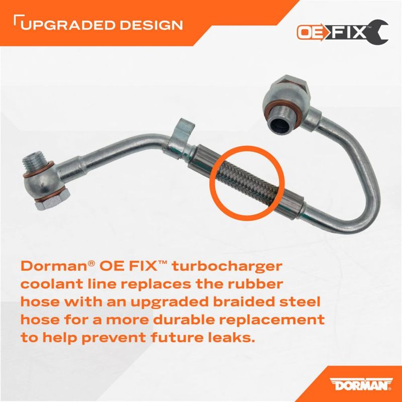 Línea de alimentación de refrigerante para turbocompresor Dorman 667-562 – Reemplazo OEM mejorado