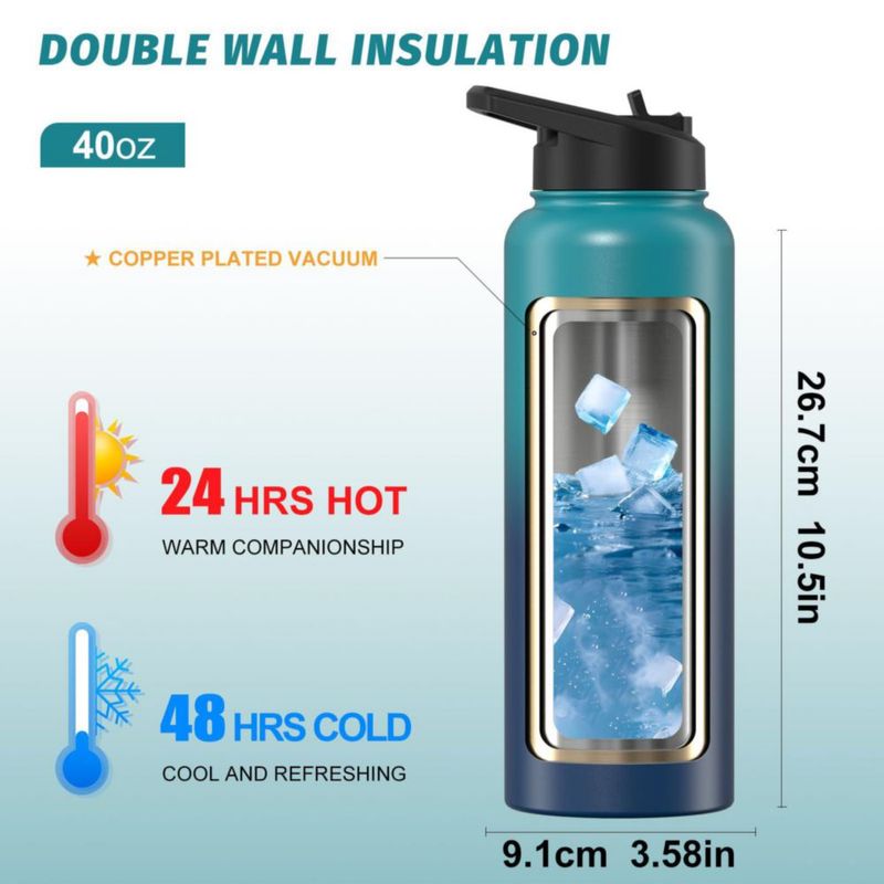 Botella de Agua Watersy 1200 ml Aislada a Prueba de Fugas