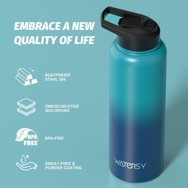 Botella de Agua Watersy 1200 ml Aislada a Prueba de Fugas
