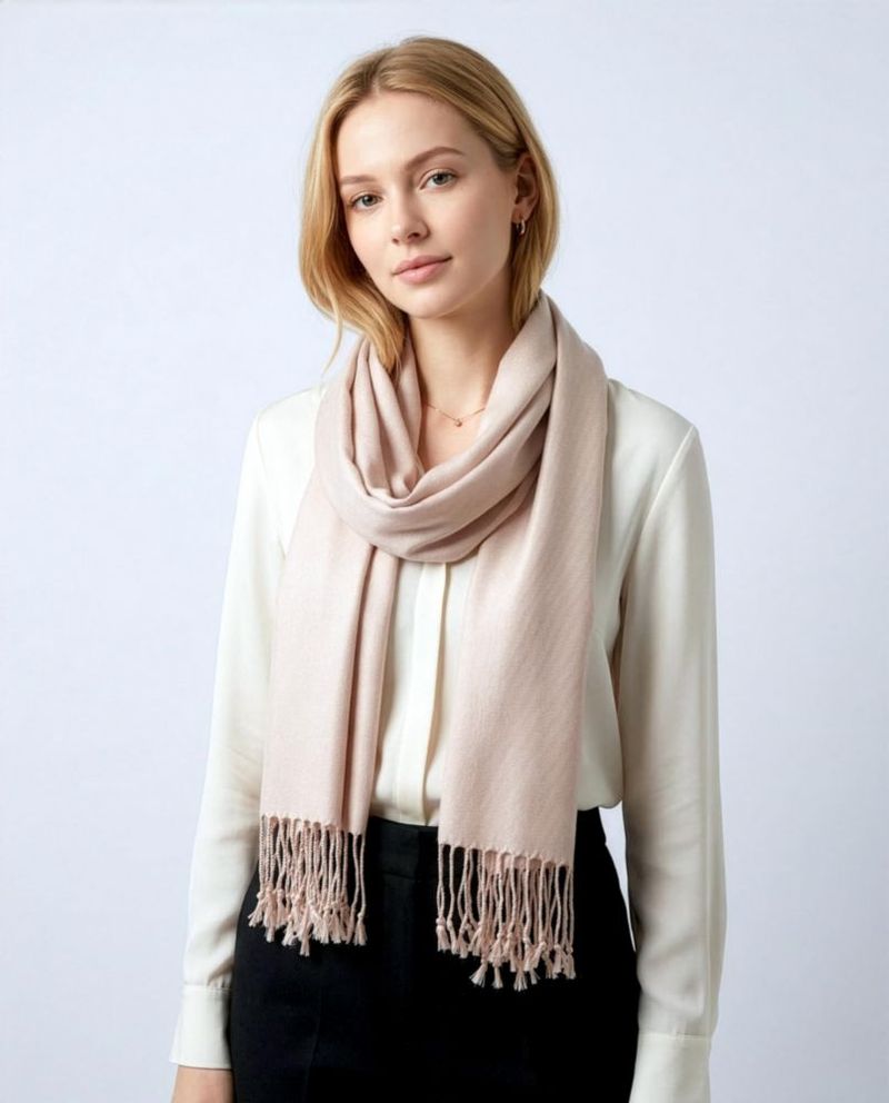 Pañuelo Pashmina Achillea 183 cm x 69 cm Crema/Beige