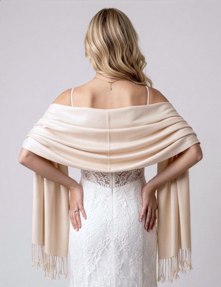 Pañuelo Pashmina Achillea 183 cm x 69 cm Crema/Beige