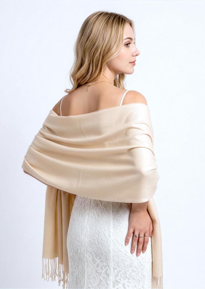 Pañuelo Pashmina Achillea 183 cm x 69 cm Crema/Beige