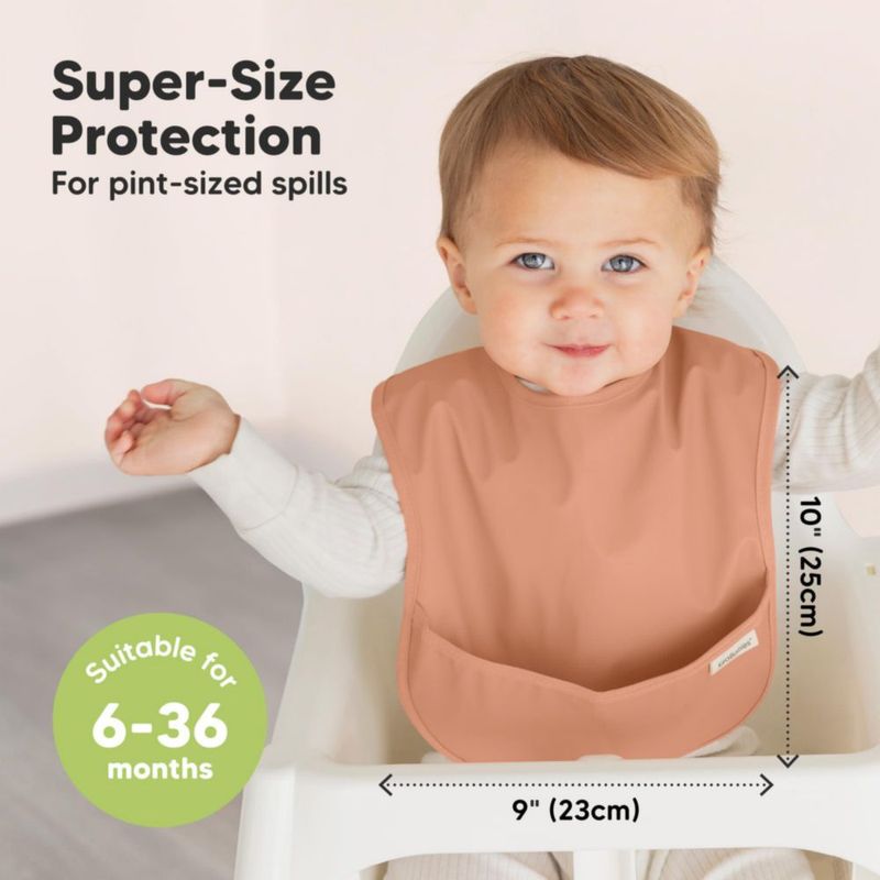 Baberos impermeables KeaBabies pack de 3 color beige