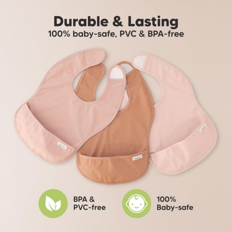 Baberos impermeables KeaBabies pack de 3 color beige