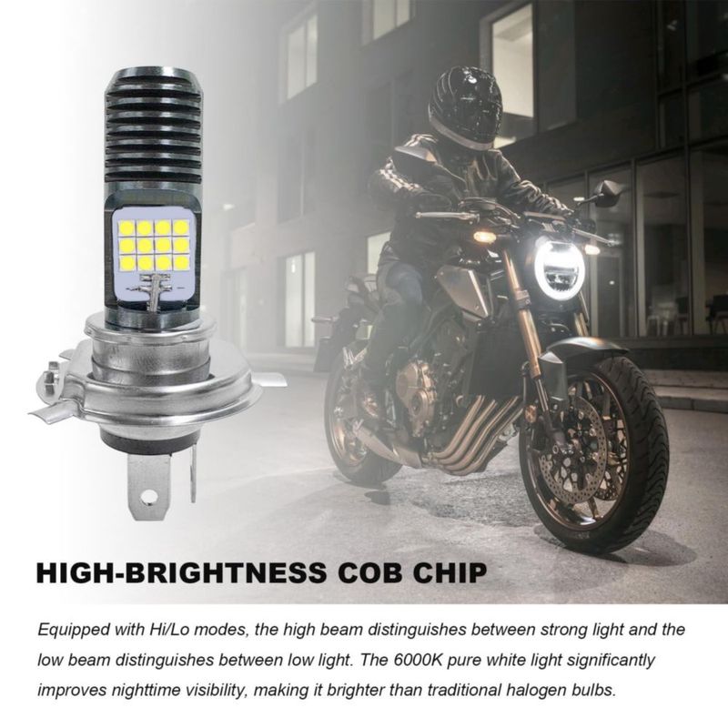 Faro LED Sbulhia 9-16V H4 Impermeable para Motocicleta y ATV