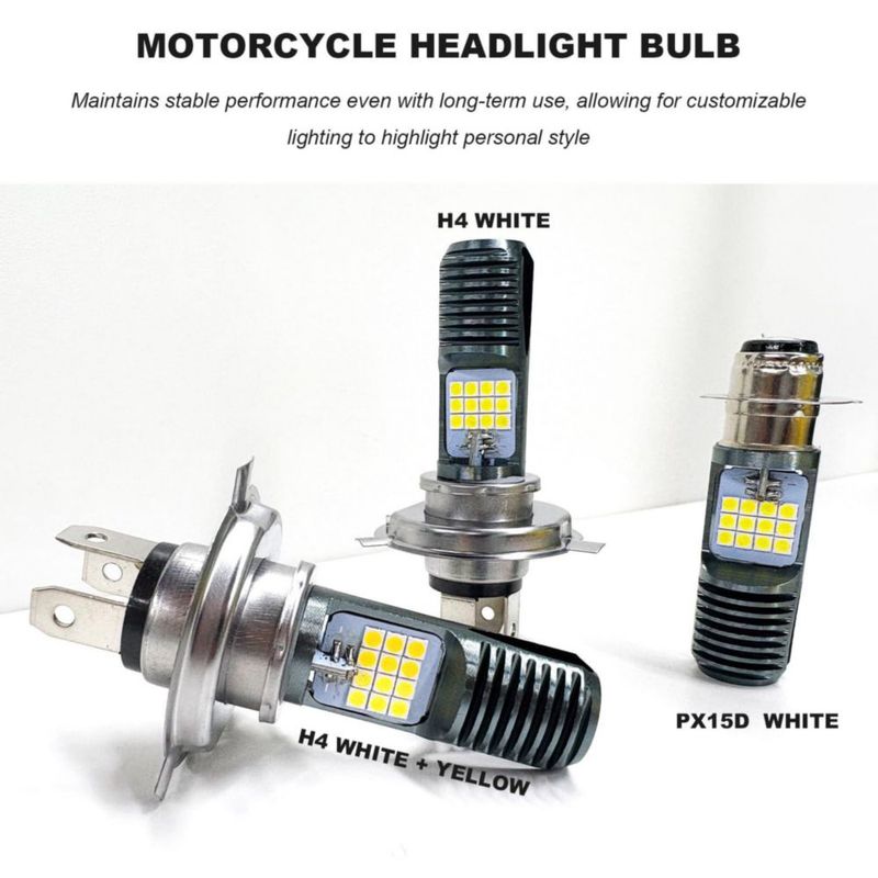 Faro LED Sbulhia 9-16V H4 Impermeable para Motocicleta y ATV