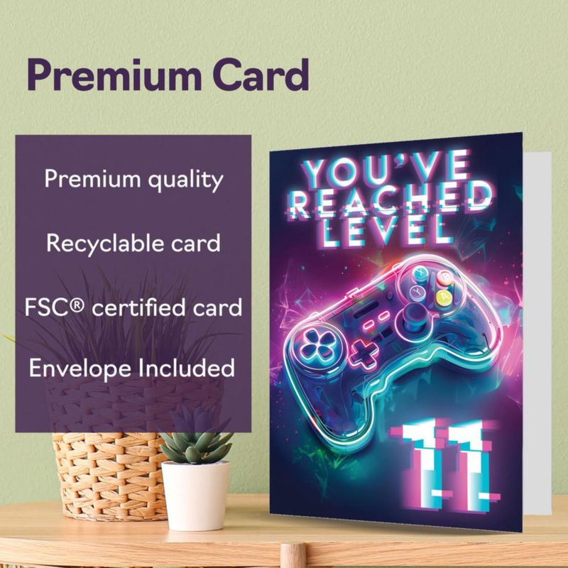 Tarjeta de Cumpleaños Gamer 11.º – Giftzie 14 cm x 21 cm