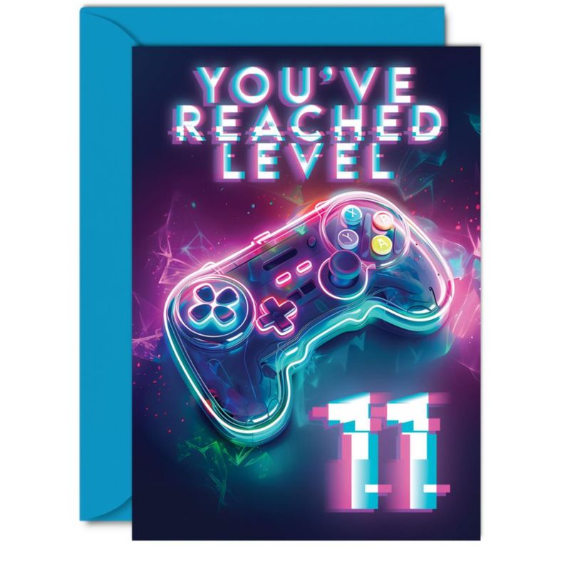 Tarjeta de Cumpleaños Gamer 11.º – Giftzie 14 cm x 21 cm