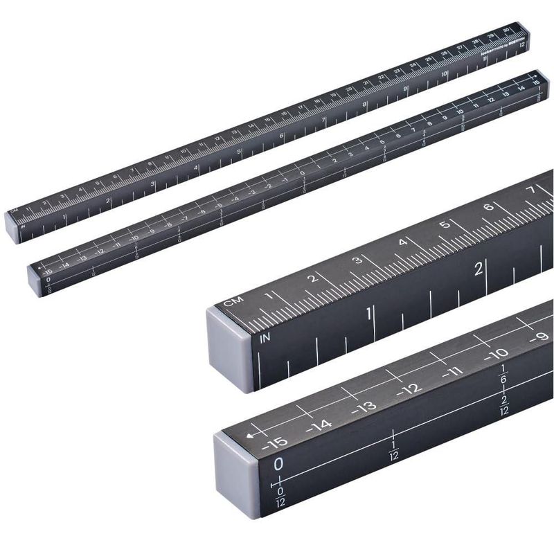 Regla LockerMate 305 cm Negra 2 piezas Herramienta Matemática