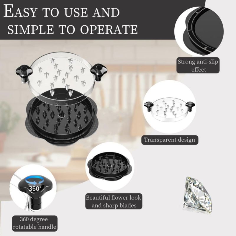 Triturador de Pollo Vertdens 25 cm Negro con Giro
