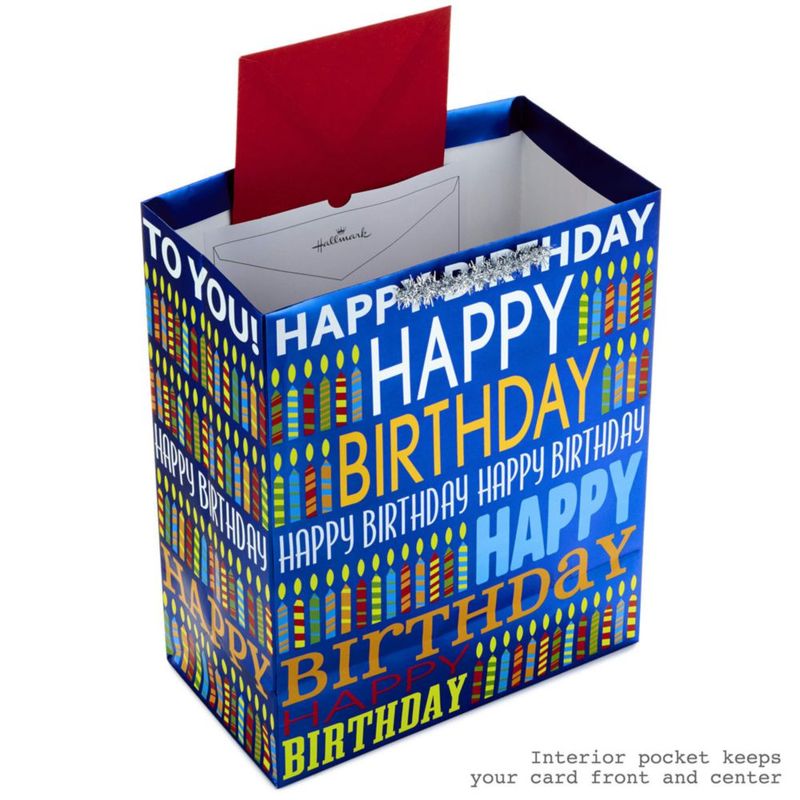 Bolsa de Regalo Hallmark 33 cm Azul "Feliz Cumpleaños" con Papel de Seda