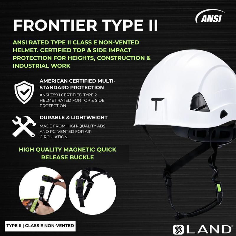 Casco de seguridad LAND Frontier Clase E blanco 52‑63 cm OSHA