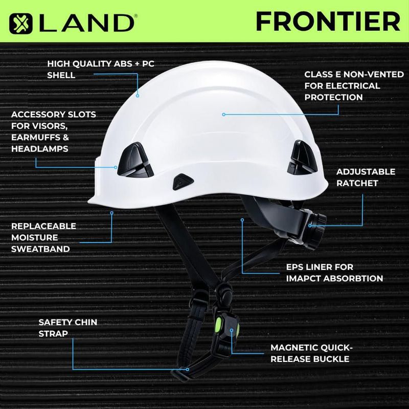 Casco de seguridad LAND Frontier Clase E blanco 52‑63 cm OSHA