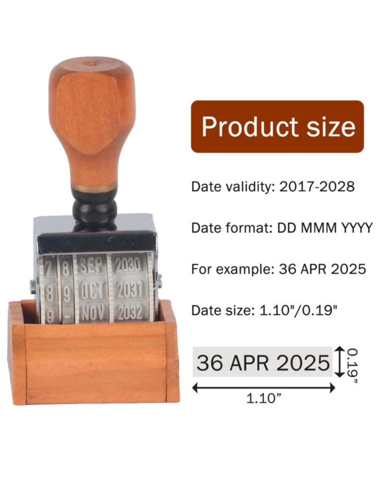 Sello de fecha Haosie 5 × 32 cm 2026‑2036 Retro de madera