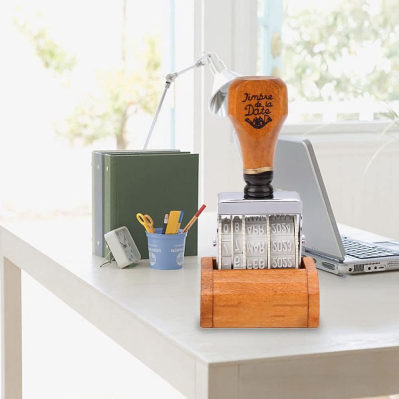 Sello de fecha Haosie 5 × 32 cm 2026‑2036 Retro de madera