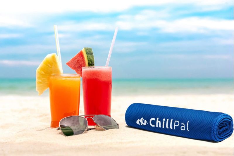 Toalla Chill Pal 30x102 cm Azul de Malla Refrescante
