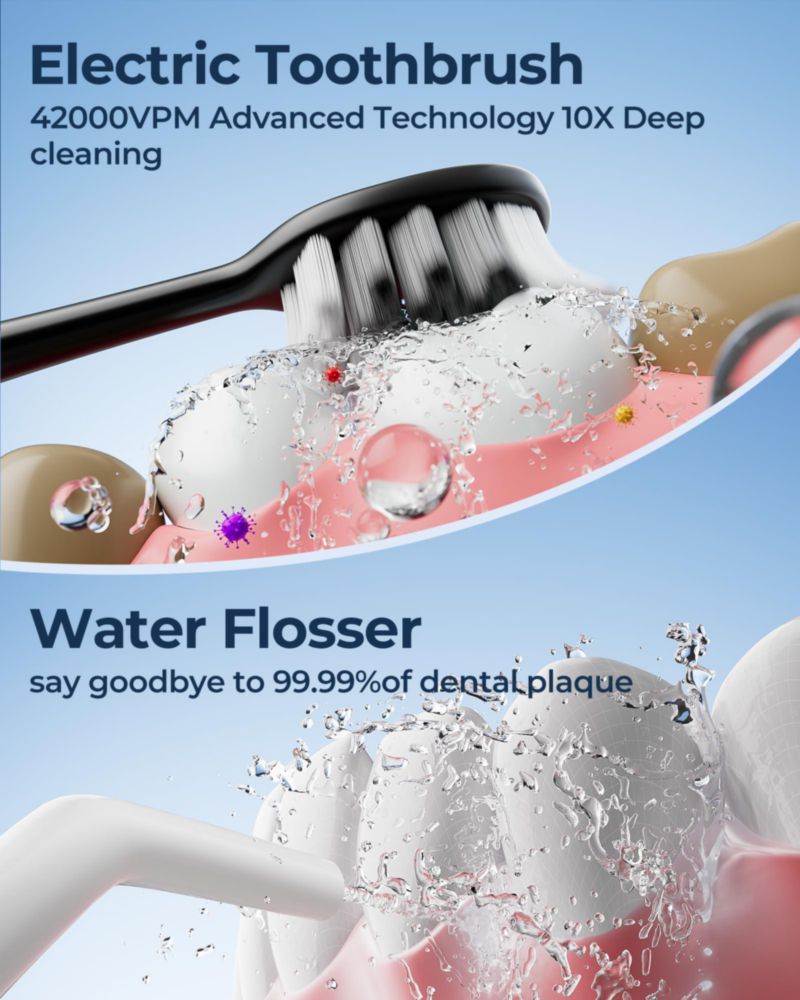 Irrigador bucal VOLTLEAP Combo de cepillo de dientes sónico IPX7