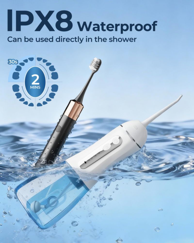 Irrigador bucal VOLTLEAP Combo de cepillo de dientes sónico IPX7