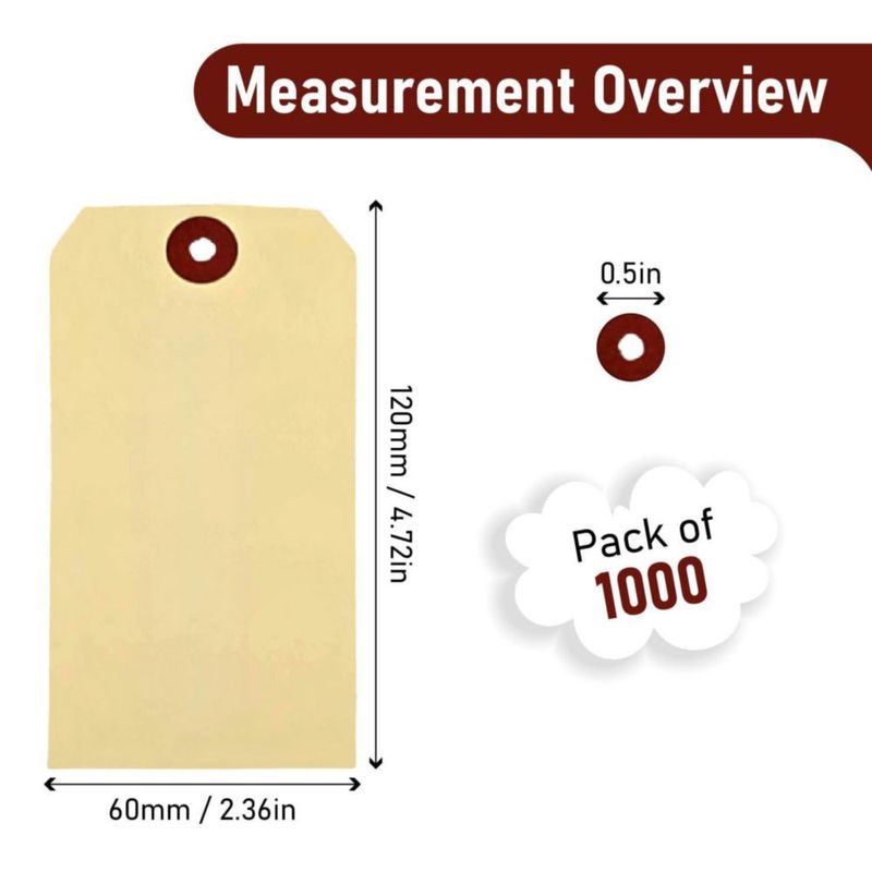 Etiquetas Homelance paquete de 1000 unidades 12 cm x 8 cm con alambre
