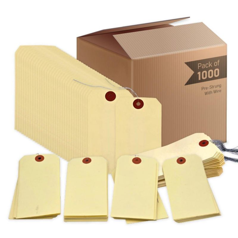 Etiquetas Homelance paquete de 1000 unidades 12 cm x 8 cm con alambre